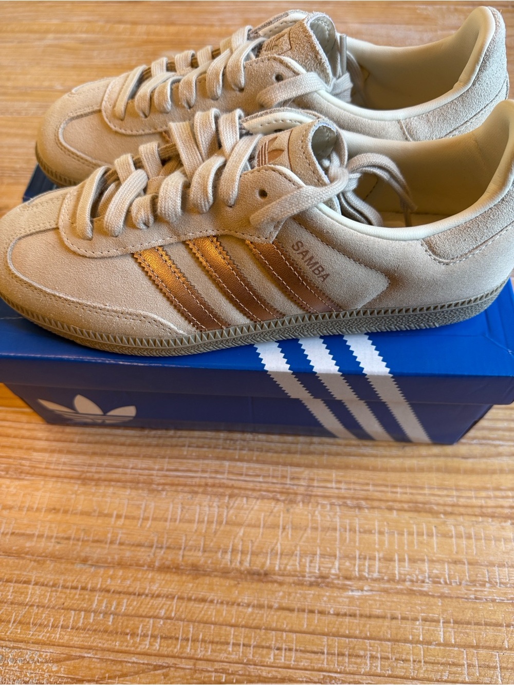 adidas Originals Samba Beige and Brown Suede Sneakers - Picture 5 of 9